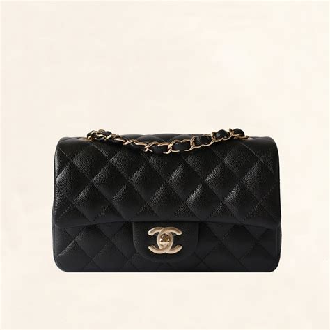 Chanel Mini Rectangular Flap Black Caviar with Gold 